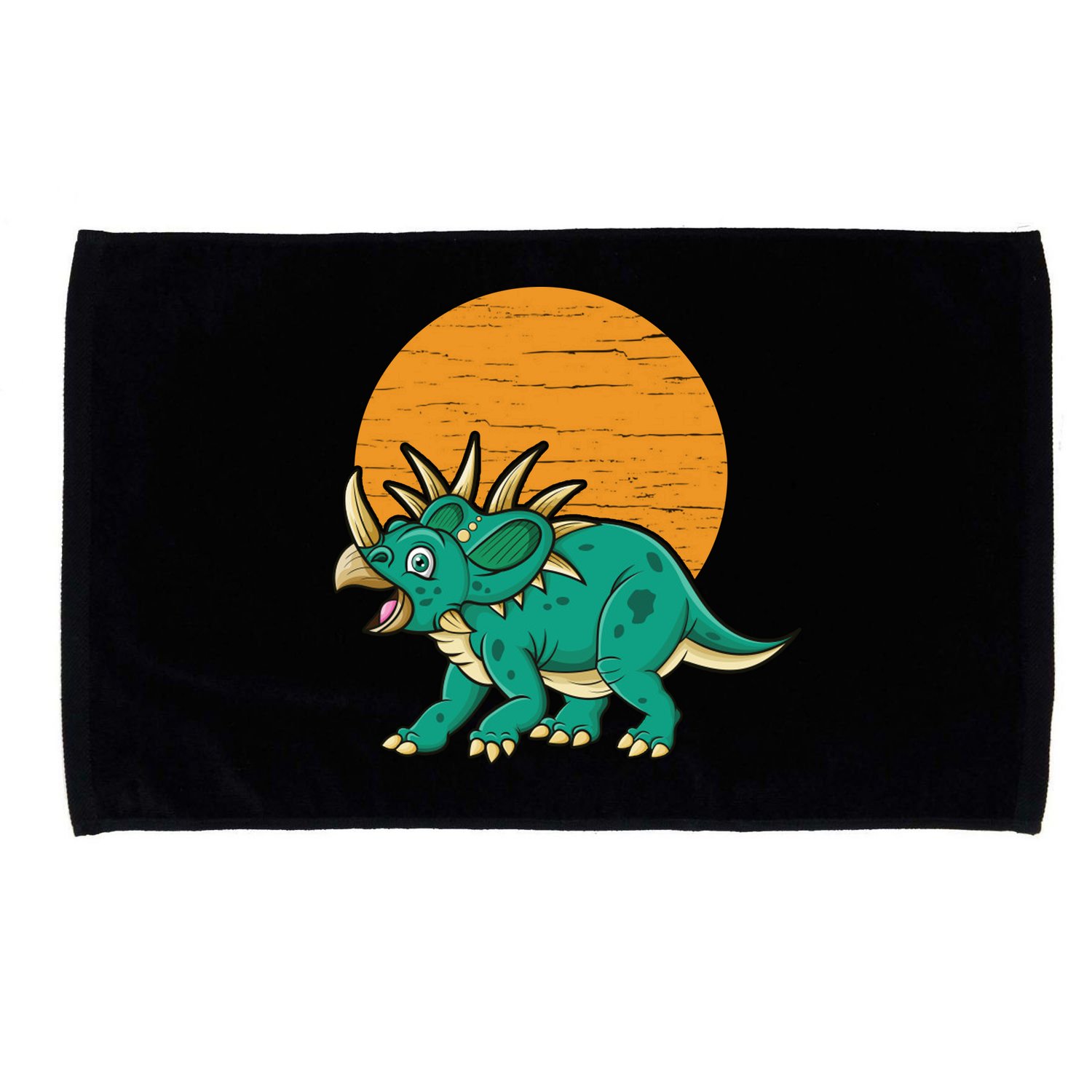 Triceratops Dinosaur Sunset Microfiber Hand Towel