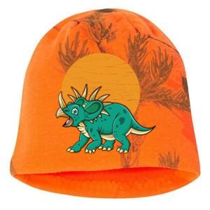 Triceratops Dinosaur Sunset Kati - Camo Knit Beanie