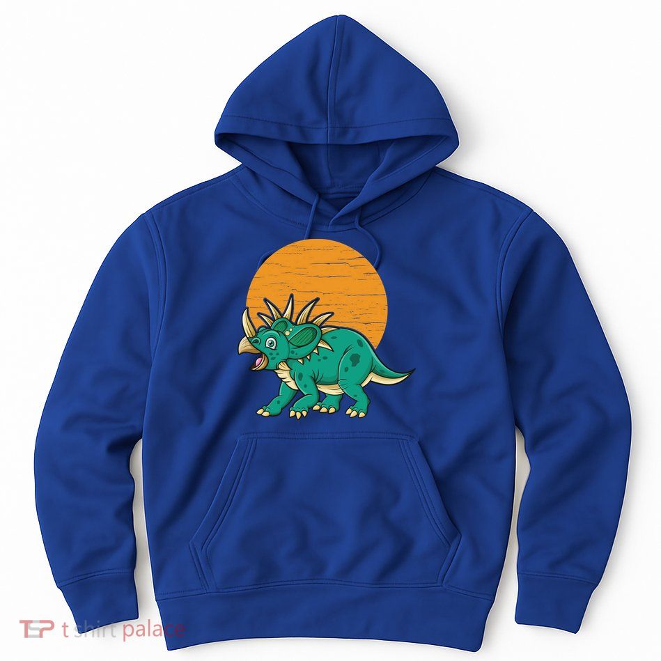 Triceratops Dinosaur Sunset Hoodie