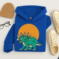 Triceratops Dinosaur Sunset Hoodie