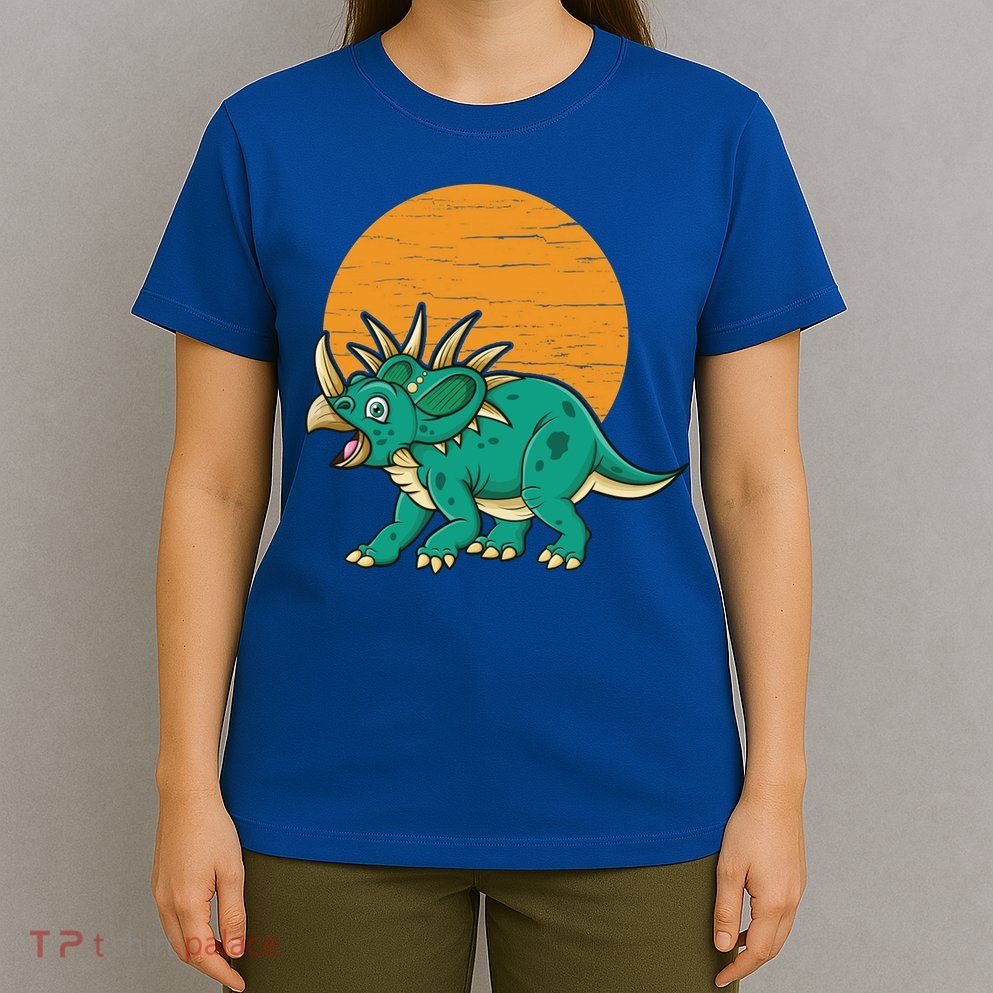 Triceratops Dinosaur Sunset T-Shirt