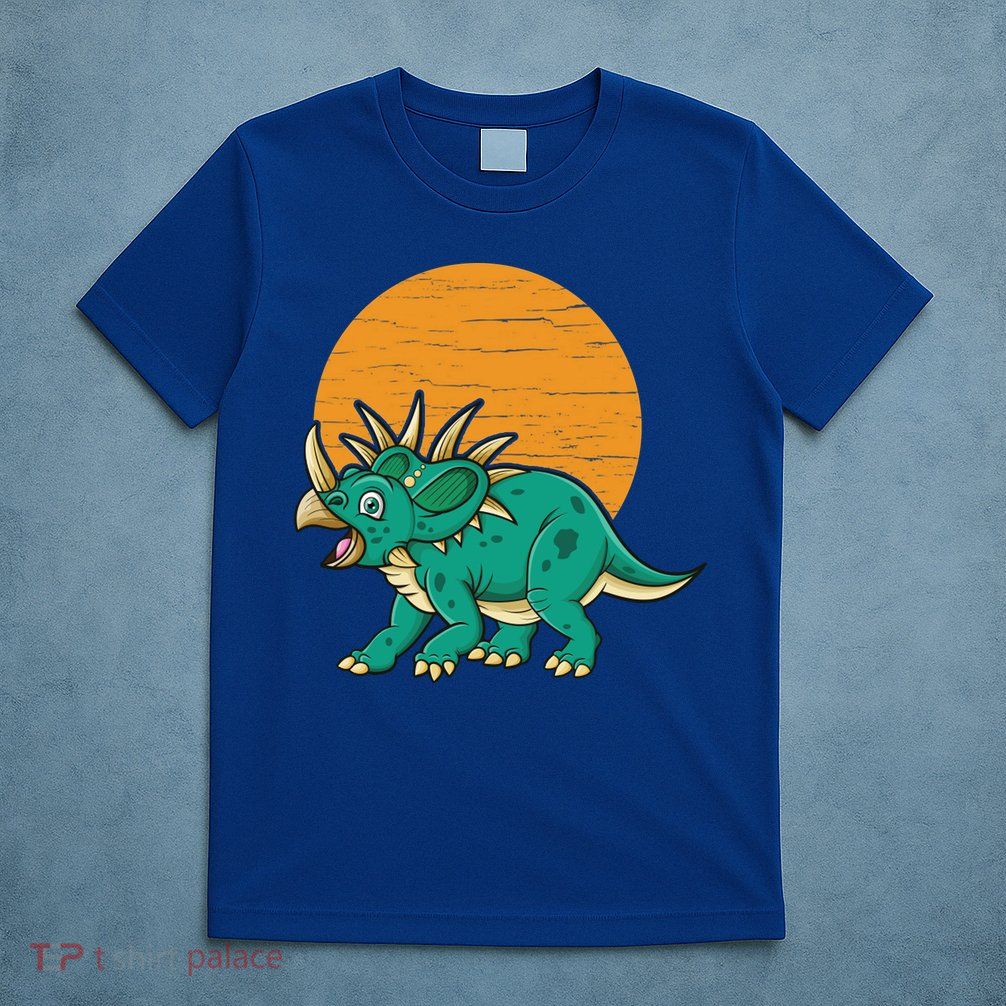 Triceratops Dinosaur Sunset T-Shirt