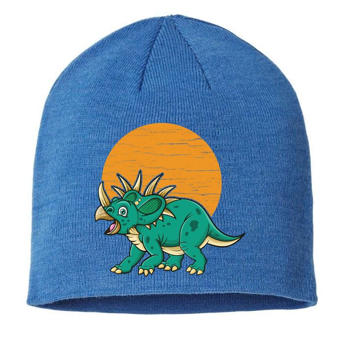 Triceratops Dinosaur Sunset Sustainable Beanie