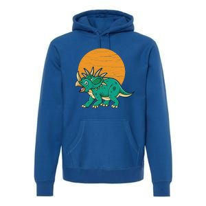 Triceratops Dinosaur Sunset Premium Hoodie