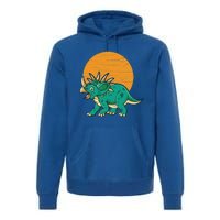 Triceratops Dinosaur Sunset Premium Hoodie