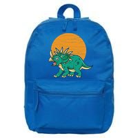 Triceratops Dinosaur Sunset 16 in Basic Backpack
