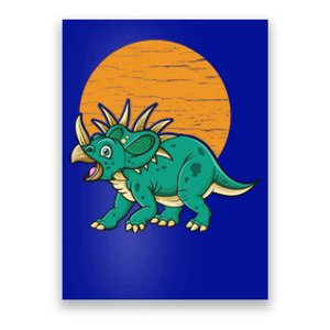 Triceratops Dinosaur Sunset Poster