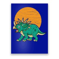 Triceratops Dinosaur Sunset Poster