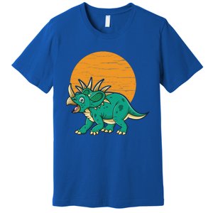 Triceratops Dinosaur Sunset Premium T-Shirt