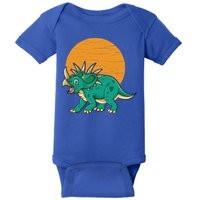 Triceratops Dinosaur Sunset Baby Bodysuit