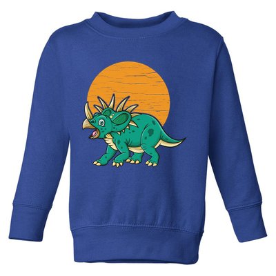 Triceratops Dinosaur Sunset Toddler Sweatshirt