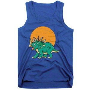 Triceratops Dinosaur Sunset Tank Top