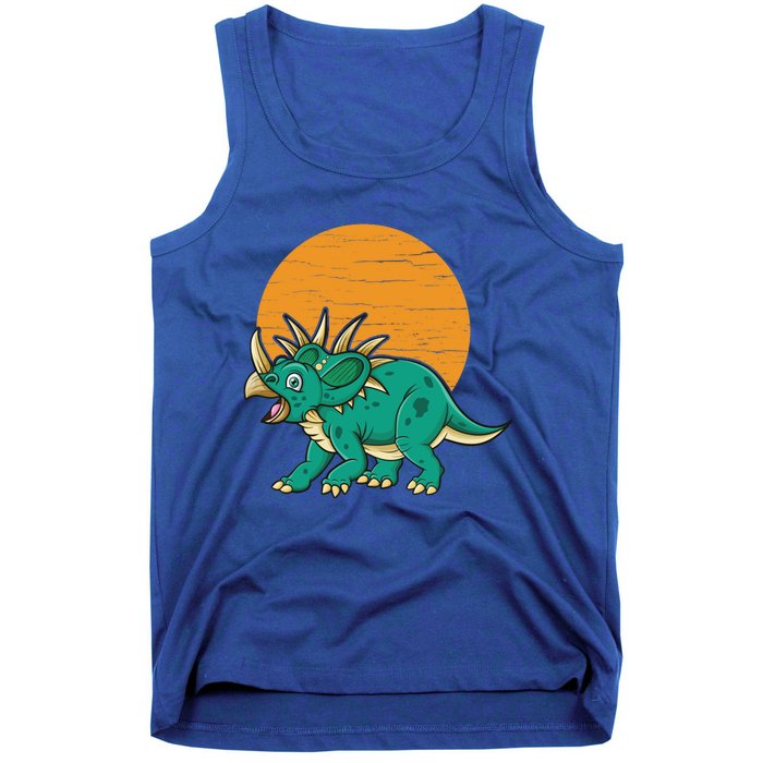 Triceratops Dinosaur Sunset Tank Top