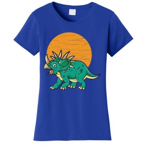 Triceratops Dinosaur Sunset Women's T-Shirt