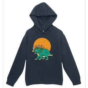 Triceratops Dinosaur Sunset Urban Pullover Hoodie