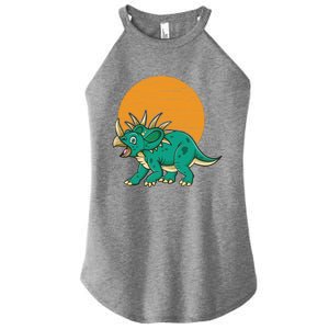 Triceratops Dinosaur Sunset Women's Perfect Tri Rocker Tank