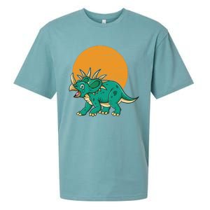 Triceratops Dinosaur Sunset Sueded Cloud Jersey T-Shirt