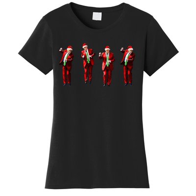 Trump Dance Santa Claus Christmas Xmas Pajamas Holiday Women's T-Shirt