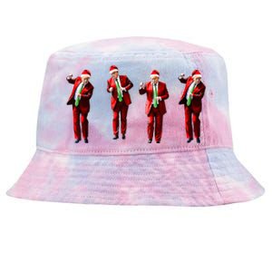 Trump Dance Santa Claus Christmas Xmas Pajamas Holiday Tie-Dyed Bucket Hat