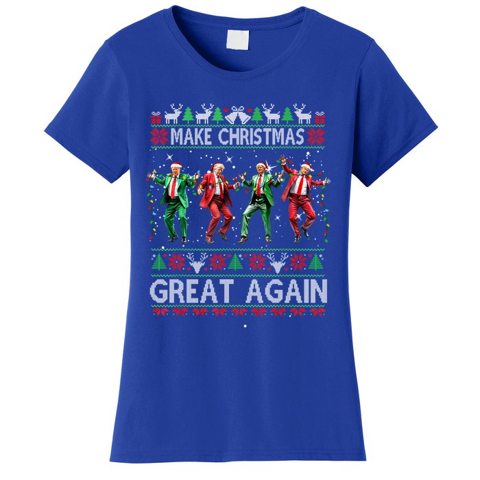 Trump Dance Santa Funny Gift Make Christmas Great Again Xmas 2024 Gift Women's T-Shirt