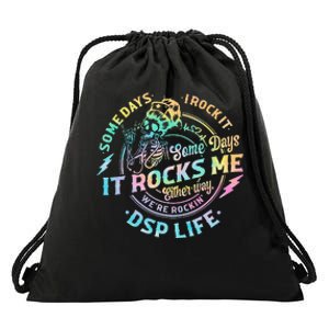 Tie Dye Some Days I Rock It Some Days It Rocks Me Dsp Life Drawstring Bag