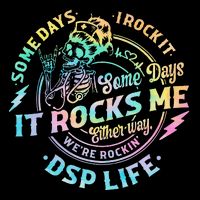 Tie Dye Some Days I Rock It Some Days It Rocks Me Dsp Life Flat Bill Trucker Hat