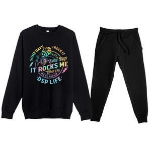 Tie Dye Some Days I Rock It Some Days It Rocks Me Dsp Life Premium Crewneck Sweatsuit Set