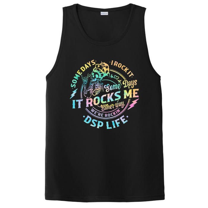 Tie Dye Some Days I Rock It Some Days It Rocks Me Dsp Life PosiCharge Competitor Tank