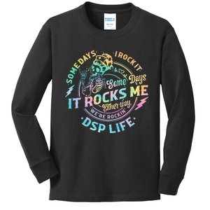 Tie Dye Some Days I Rock It Some Days It Rocks Me Dsp Life Kids Long Sleeve Shirt