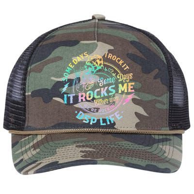 Tie Dye Some Days I Rock It Some Days It Rocks Me Dsp Life Retro Rope Trucker Hat Cap