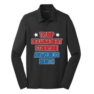 Trump Derangement Syndrome Awareness Month Silk Touch Performance Long Sleeve Polo