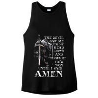 The Devil Saw Me With My Head Down And Thought HeD Won Ladies PosiCharge Tri-Blend Wicking Tank