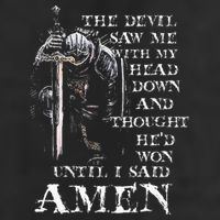 The Devil Saw Me With My Head Down And Thought HeD Won 7 Panel Mesh Trucker Snapback Hat
