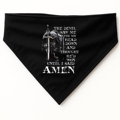 The Devil Saw Me With My Head Down And Thought HeD Won USA-Made Doggie Bandana