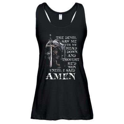 The Devil Saw Me With My Head Down And Thought HeD Won Ladies Essential Flowy Tank