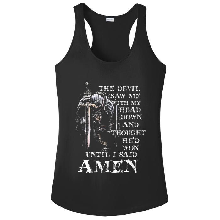 The Devil Saw Me With My Head Down And Thought HeD Won Ladies PosiCharge Competitor Racerback Tank