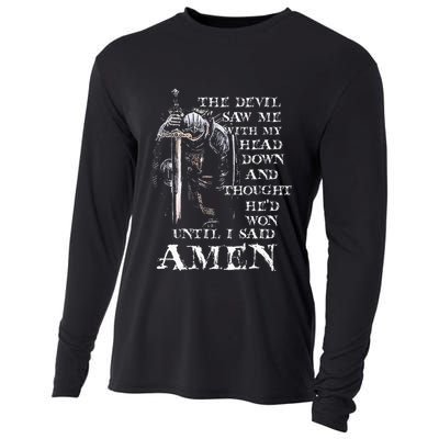 The Devil Saw Me With My Head Down And Thought HeD Won Cooling Performance Long Sleeve Crew