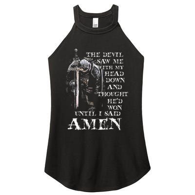 The Devil Saw Me With My Head Down And Thought HeD Won Women's Perfect Tri Rocker Tank