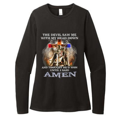 The Devil Saw Me With My Head Down Thought He Won Womens CVC Long Sleeve Shirt