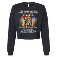The Devil Saw Me With My Head Down Thought He Won Cropped Pullover Crew