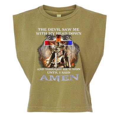 The Devil Saw Me With My Head Down Thought He Won Garment-Dyed Women's Muscle Tee
