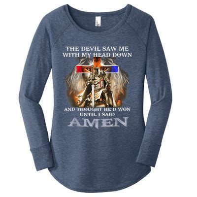 The Devil Saw Me With My Head Down Thought He Won Women's Perfect Tri Tunic Long Sleeve Shirt