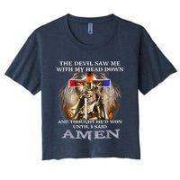 The Devil Saw Me With My Head Down Thought He Won Women's Crop Top Tee