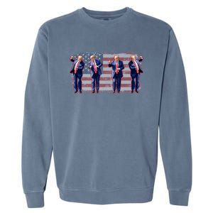 Trump Dance Save America Trump 2024 Trump 45 47 Funny Trump Gift Garment-Dyed Sweatshirt