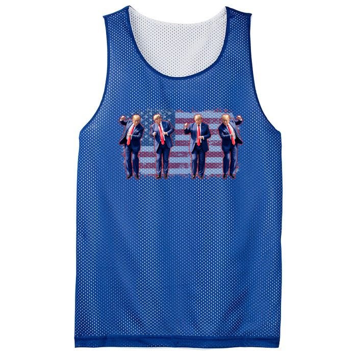 Trump Dance Save America Trump 2024 Trump 45 47 Funny Trump Gift Mesh Reversible Basketball Jersey Tank