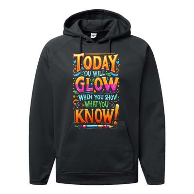 Testing Day Show What You Know Teacher Do Not Stress Performance Fleece Hoodie