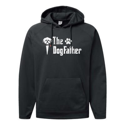 The Dogfather Shih Tzu Dog Dad Father's Day Gift Performance Fleece Hoodie