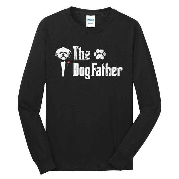 The Dogfather Shih Tzu Dog Dad Father's Day Gift Tall Long Sleeve T-Shirt