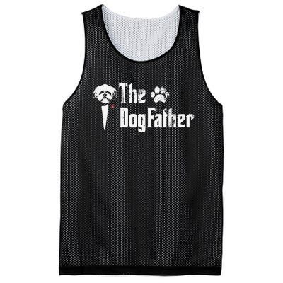 The Dogfather Shih Tzu Dog Dad Father's Day Gift Mesh Reversible Basketball Jersey Tank