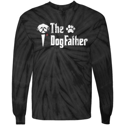 The Dogfather Shih Tzu Dog Dad Father's Day Gift Tie-Dye Long Sleeve Shirt